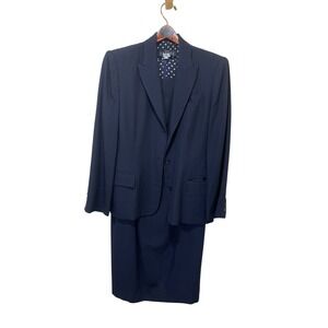 Design Studio Pinstripe Dress Blazer Set Polka‎ Dot Lined Career Size 10